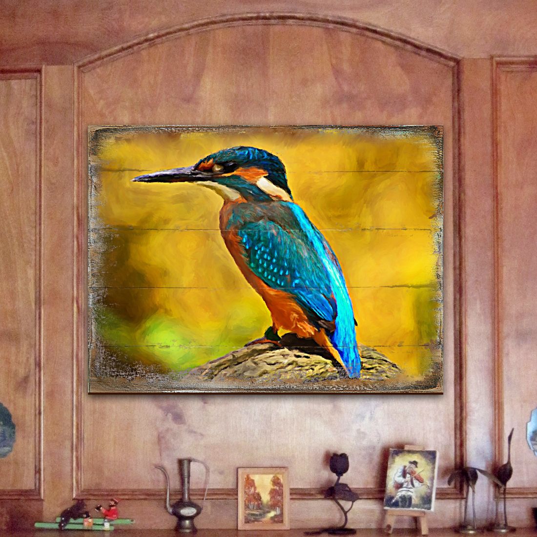 Alyra Bird Art Wooden Wall Art by Nature Wonders - Nature Wildlife Decor  - 95298B