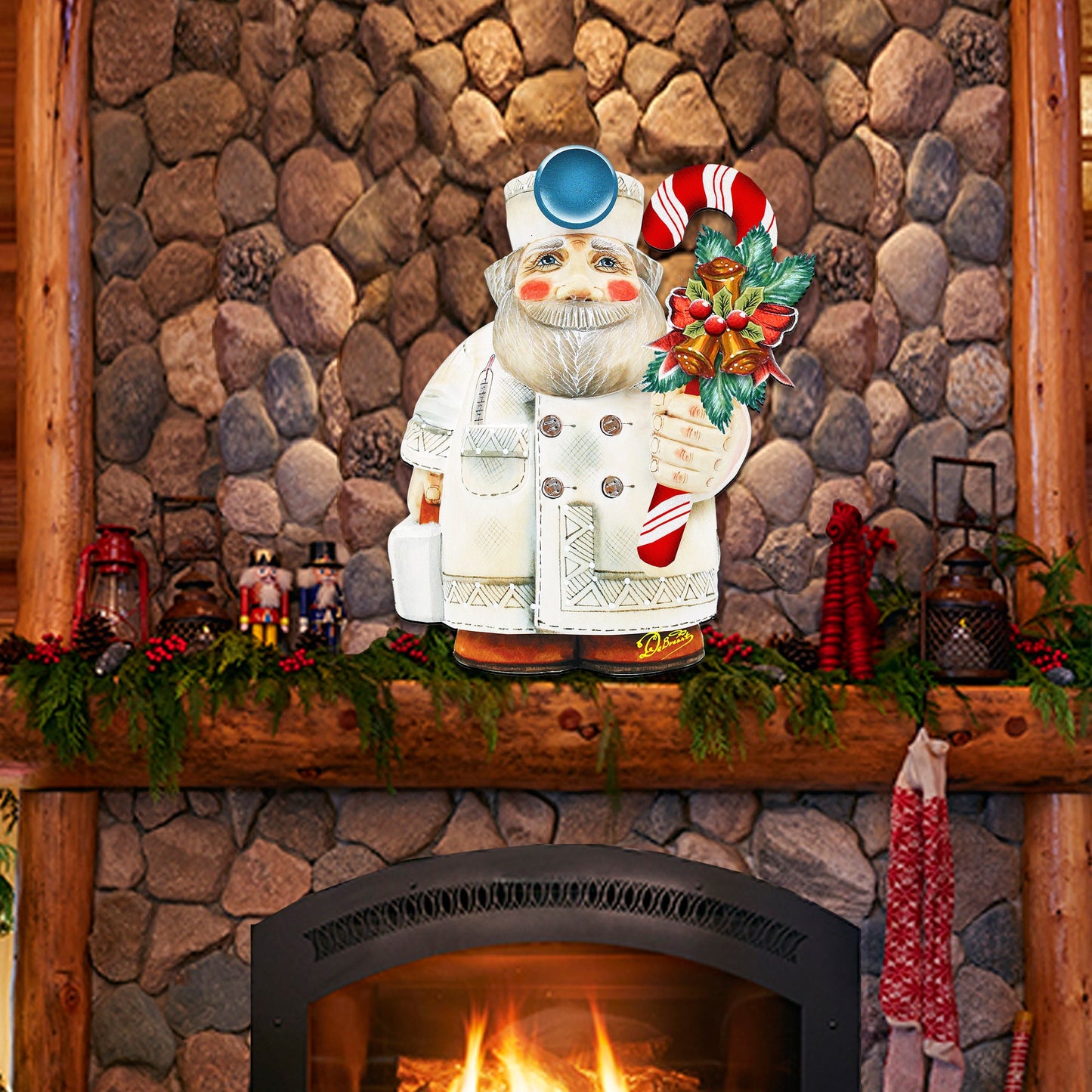 Candy Cane Doctor Santa Door Decor by G. DeBrekht - Christmas Santa Snowman Decor - 8151924H