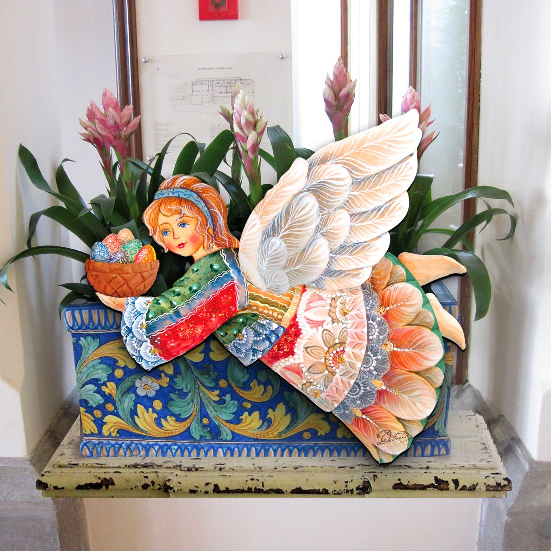 Flying Easter Angel Easter Door Decor by G. DeBrekht - Easter Spring Decor - 8154154H