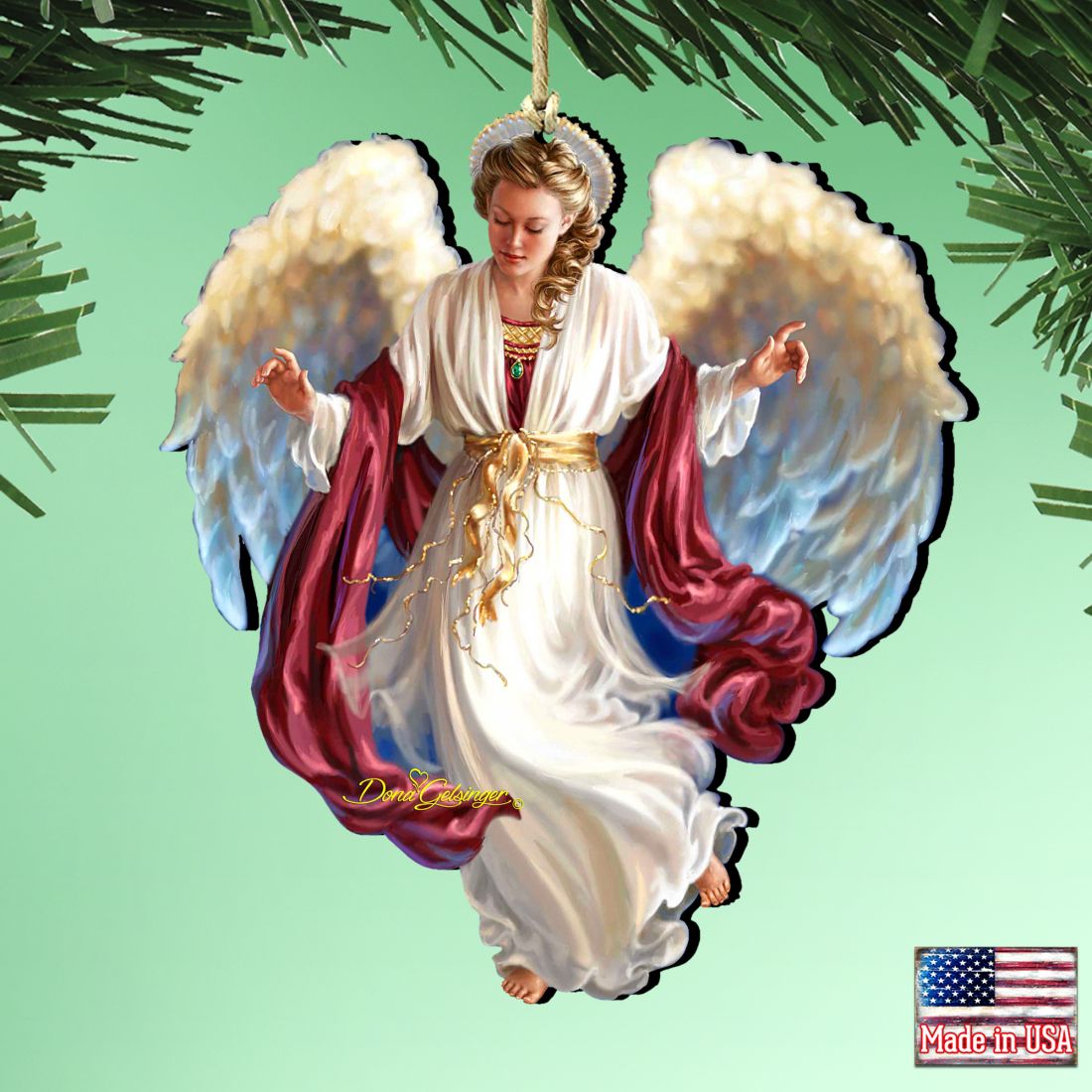 Piece on Earth Angel Wooden Ornaments by Gelsinger - American Christmas Decor - 8161048-1208