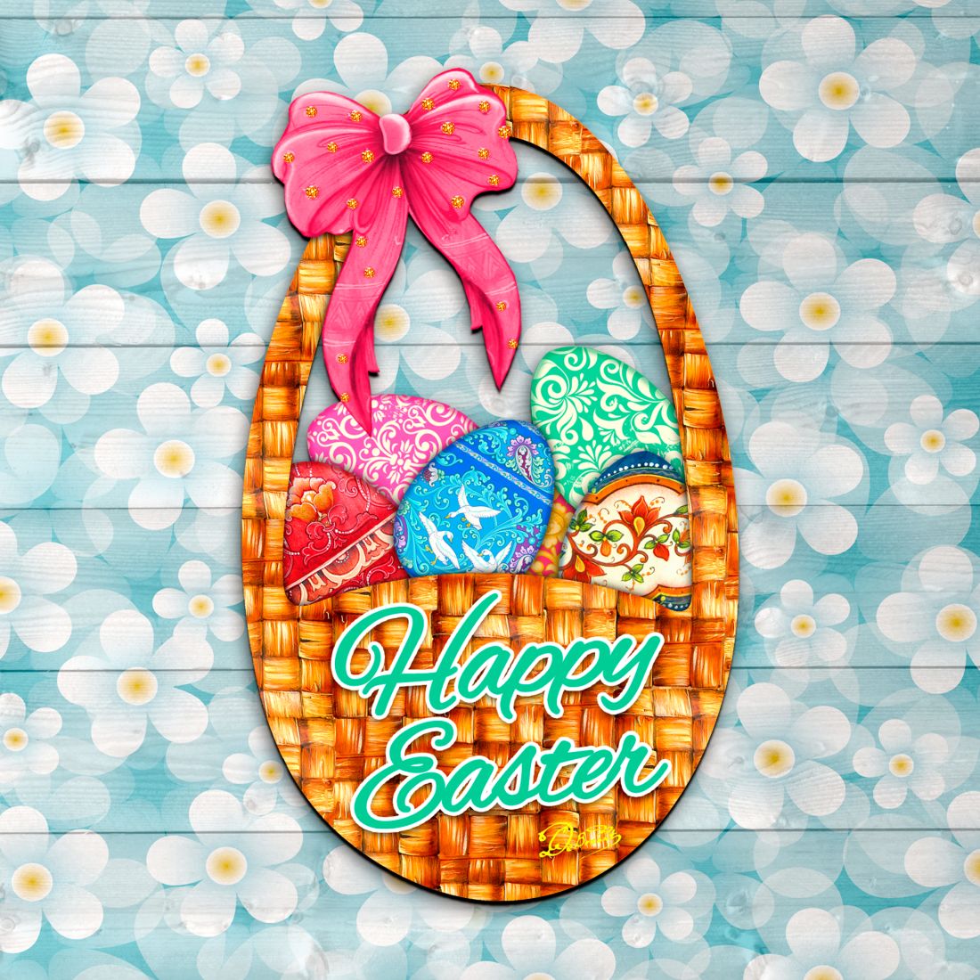 Easter Basket Easter Door Decor by G. DeBrekht - Easter Spring Decor - 8185309H