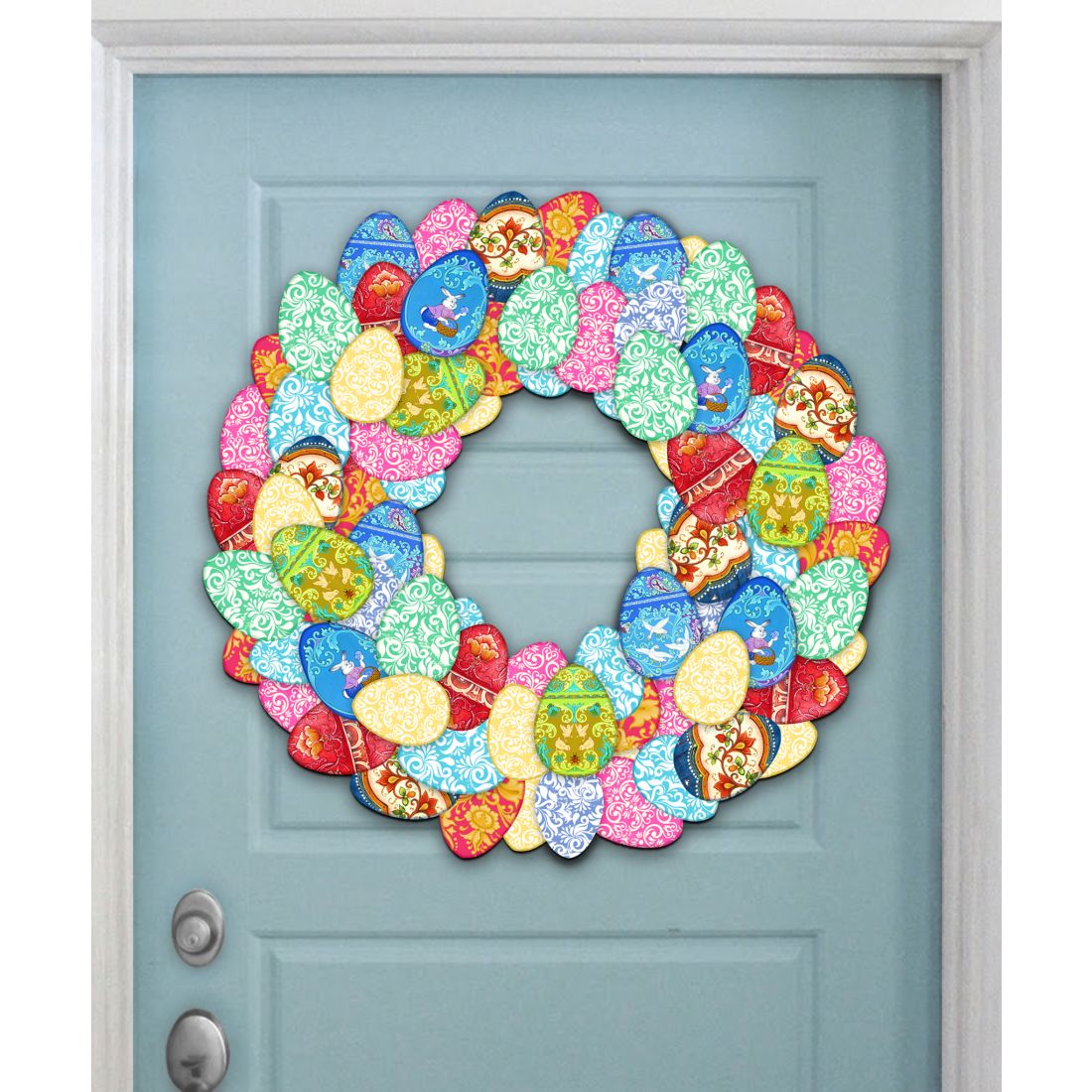 Easter Eggs Holiday Door Wreath by G. DeBrekht - Easter Spring Decor - 8185310H