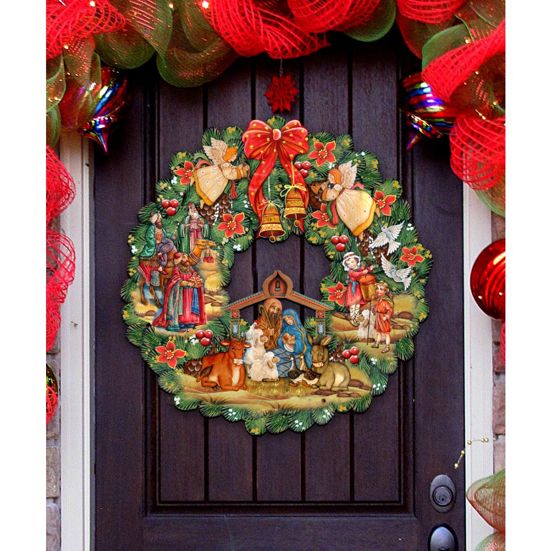Nativity Holiday Door Wreath by G. DeBrekht - Nativity Holiday Decor - 8185314H