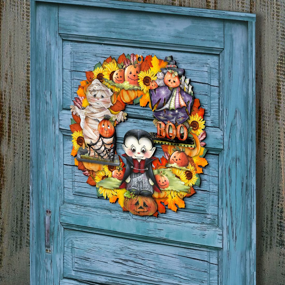 Halloween Holiday Door Wreath by G. DeBrekht - Thanksgiving Halloween Decor - 8185316H