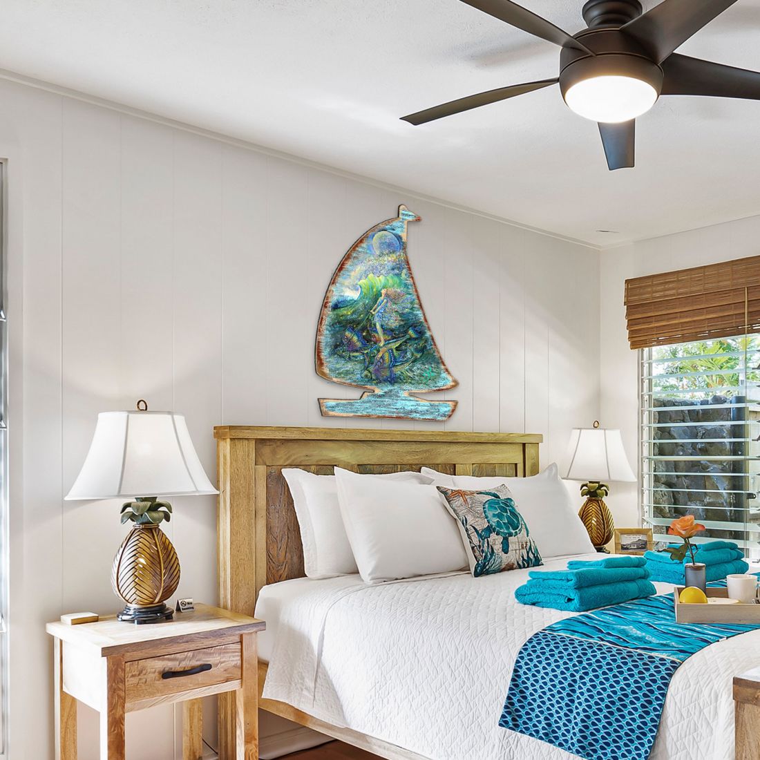 Surfers Dream Coastal Outdoor Decor by Josephine Wall - Coastal Sea-Life Decor - 8472103F-JW