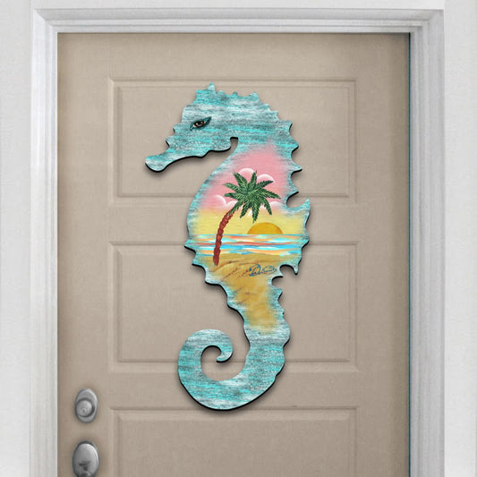 Seahorse Coastal Door Decor by G. DeBrekht - Coastal Holiday Decor - 8198517H