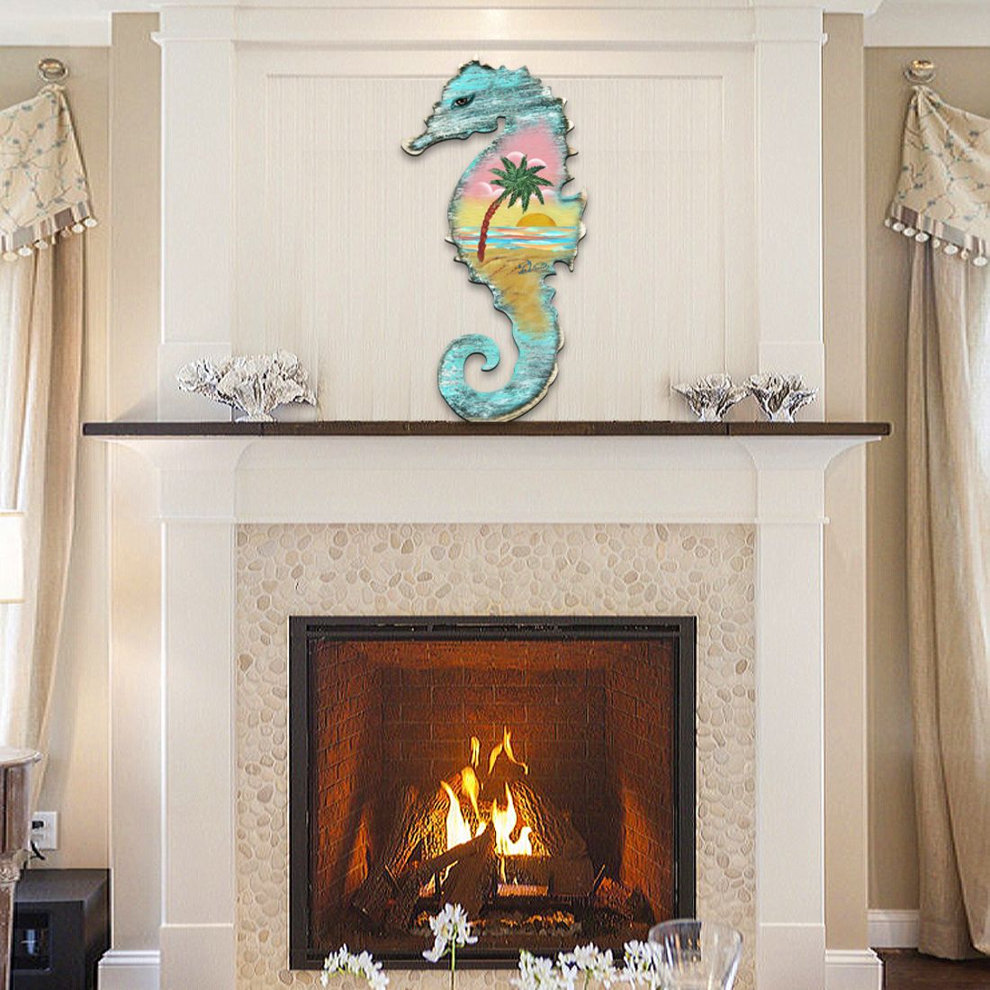 Seahorse Coastal Door Decor by G. DeBrekht - Coastal Holiday Decor - 8198517H