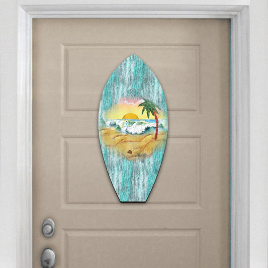 Sunrise Surfboard Coastal Door Decor by G. DeBrekht - Coastal Holiday Decor - 8198522H