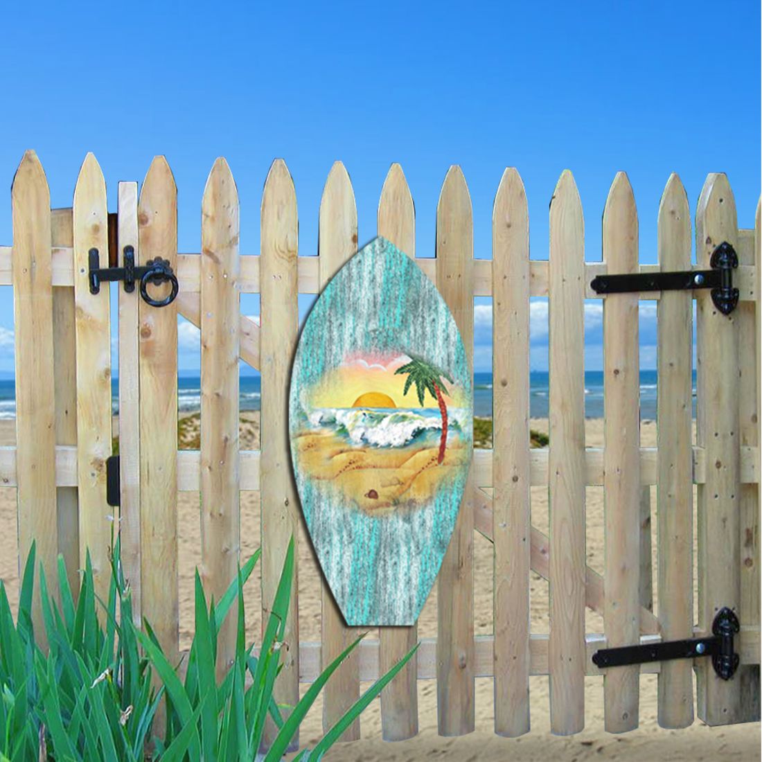 Sunrise Surfboard Coastal Door Decor by G. DeBrekht - Coastal Holiday Decor - 8198522H
