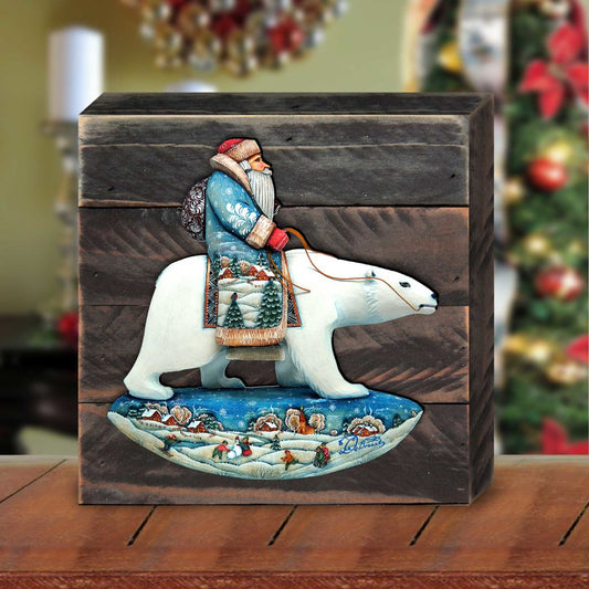 Polar Bear Wooden Decor by G. DeBrekht - Wildlife Holiday Decor - 8116382B
