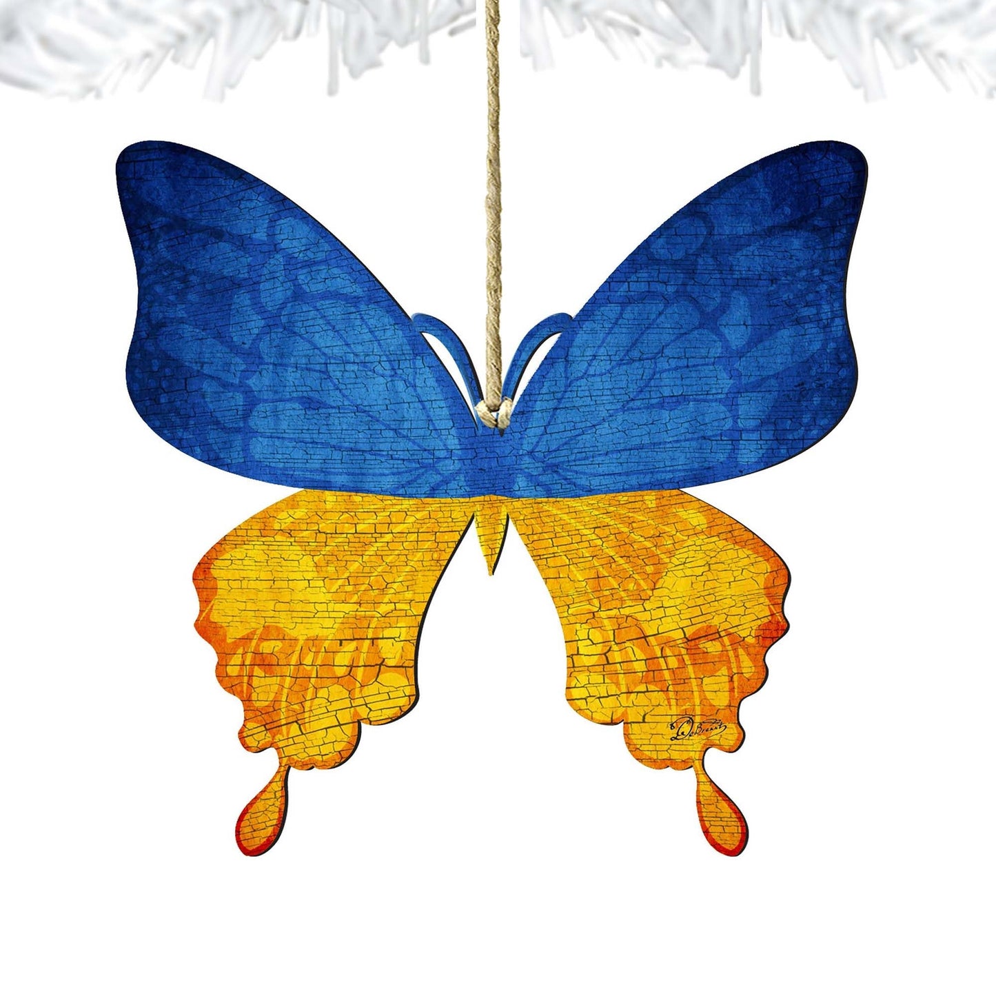 Ukraine Butterfly Wooden Ornaments - International Decor - 8187128