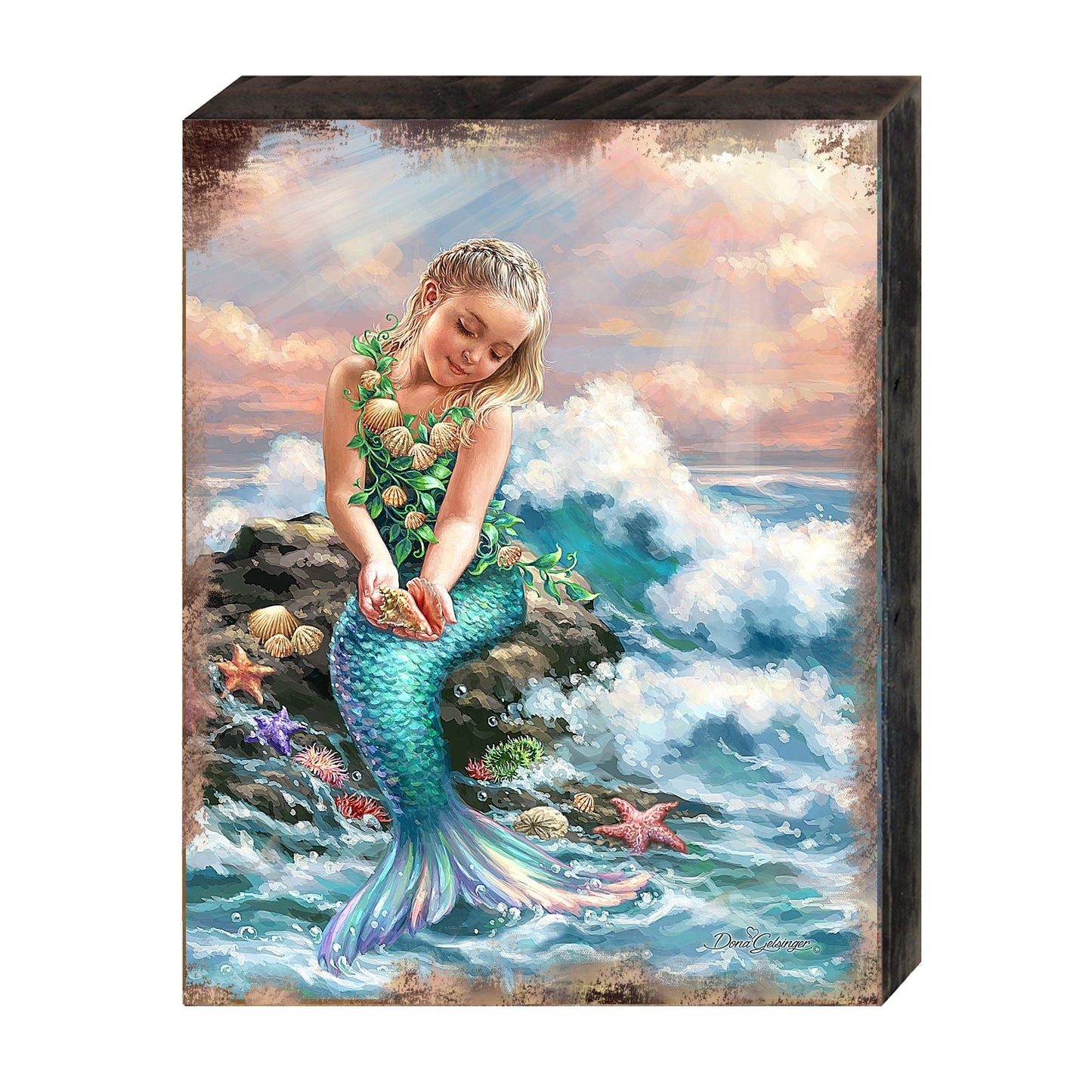 Princess of The Sea Wooden Coastal Wall Art by D. Gelsinger - Coastal Holiday Decor - 95652B-1611