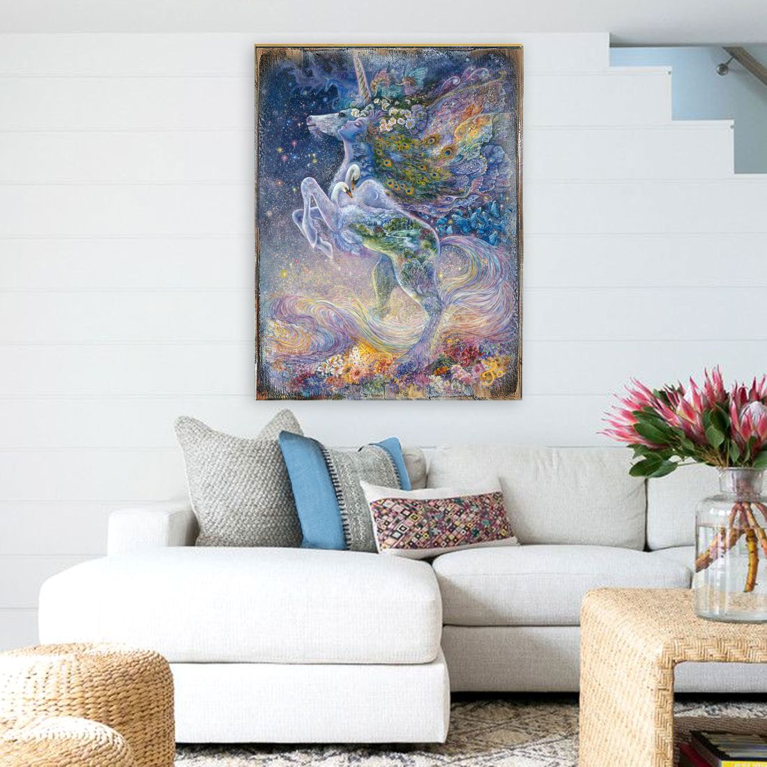 Soul of a Unicorn Fantasy Wooden Wall Art by Josephine Wall - Fantasy Decor - 852128-JW