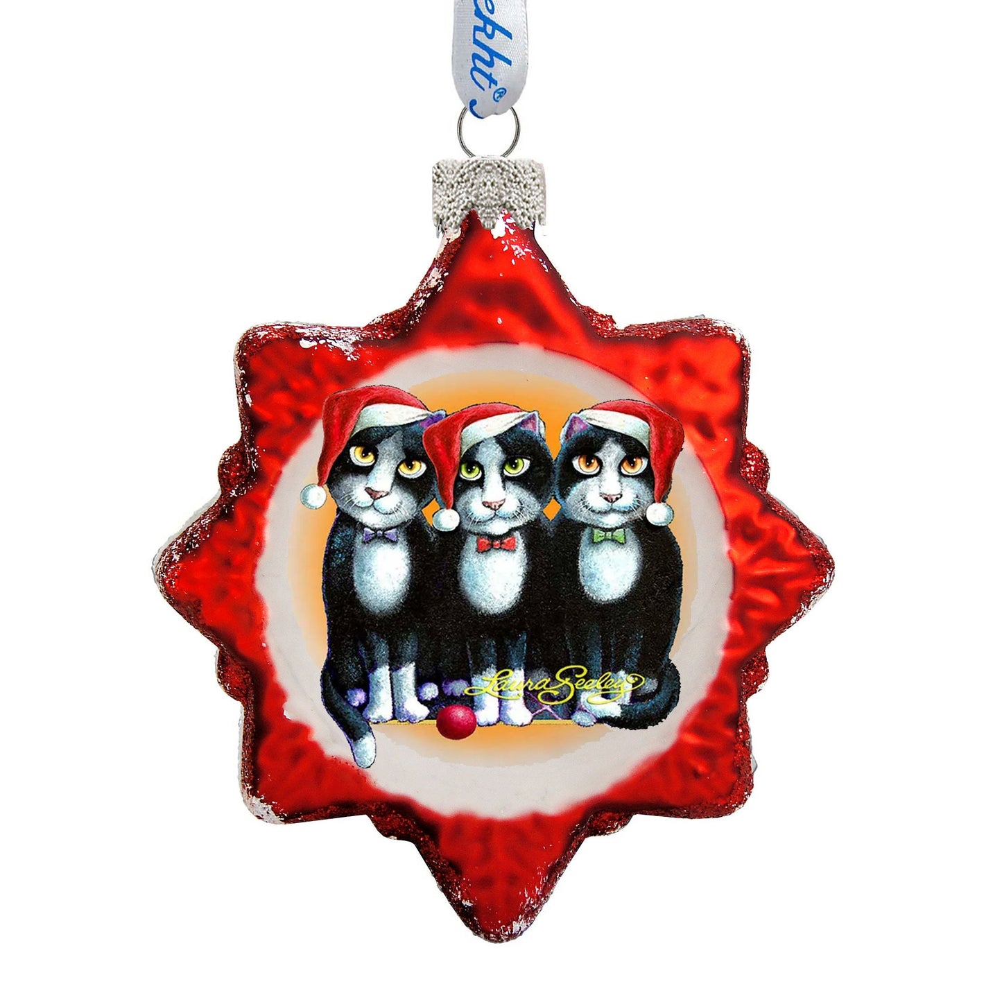 Boys Night Out Mercury Glass Ornament by Laura Seeley - Pets Dog and Cats Decor - 779215-LS