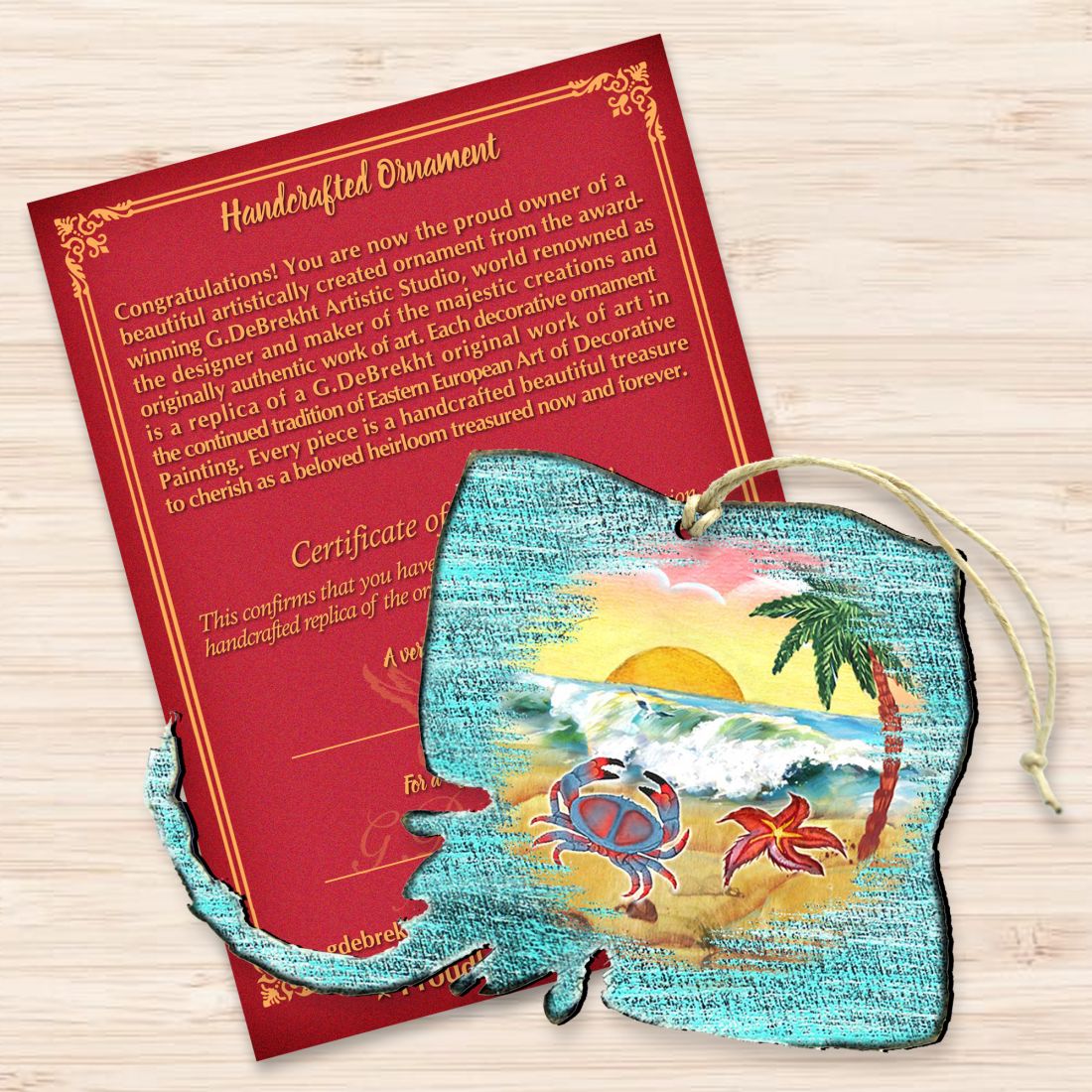 Stingray Wooden Ornaments by G. DeBrekht - Coastal Holiday Decor - 8198530