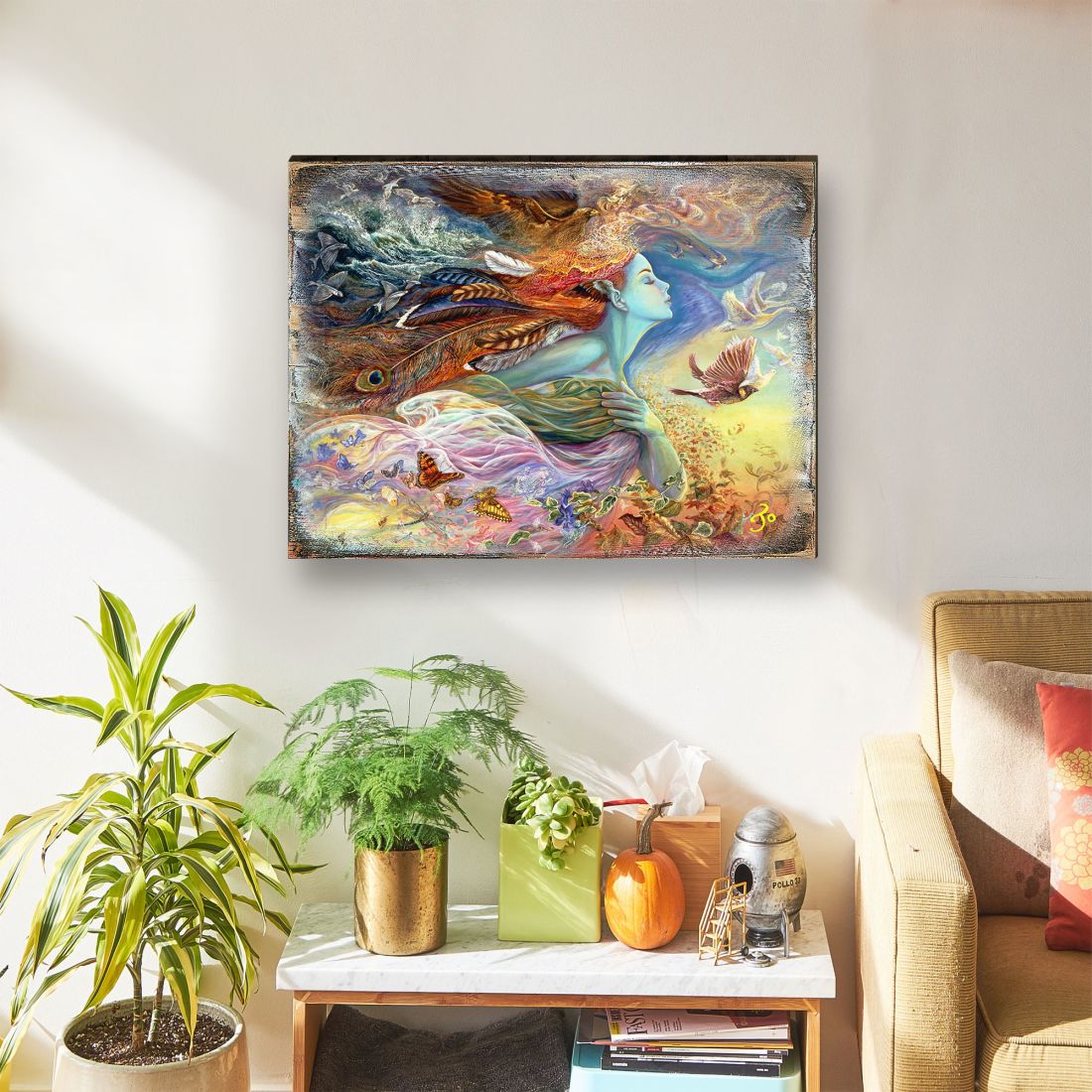Spirit of Flight Fantasy Wooden Wall Art by Josephine Wall - Fantasy Decor - 852144-JW