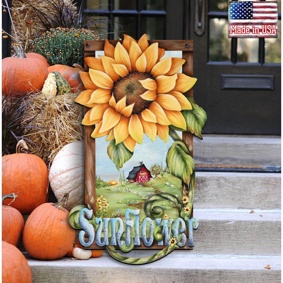 Sunflower Farms Halloween Door Decor by Jamie Mills-Price - Thanksgiving Halloween Decor - 8457701H