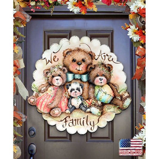 We Are Family Bears Holiday Door Decor by Jamie Mills-Price - Christmas Decor - 8457703H