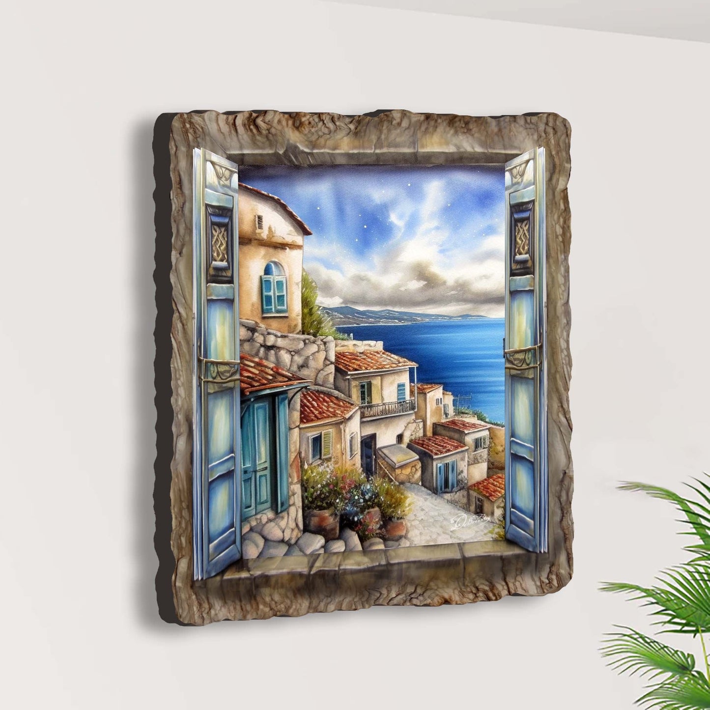 Coastal Town Window Wall Art by G. DeBrekht Coastal Décor - 8492107W