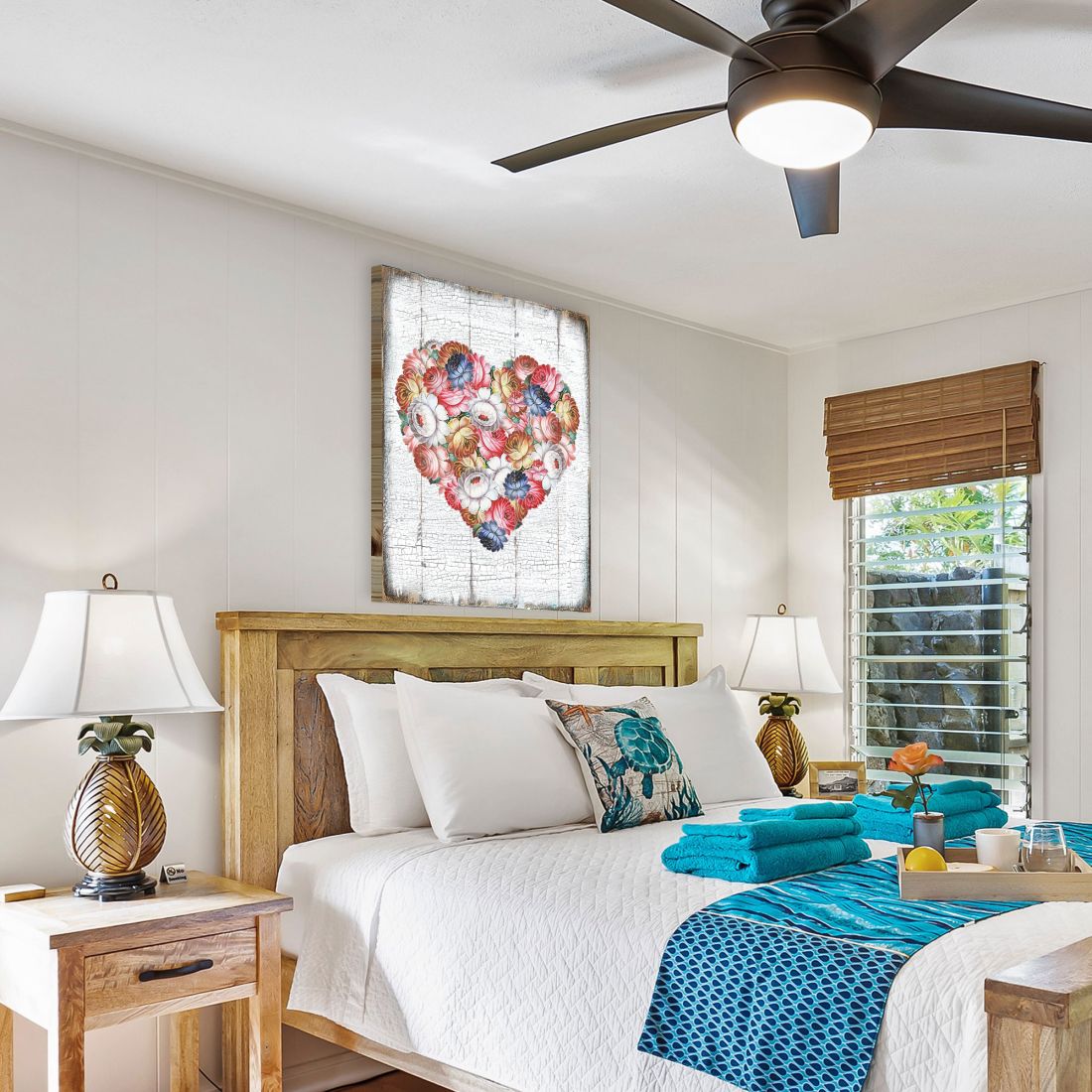 Floral Composition Rustic Wooden Wall Art by G. DeBrekht - Love Family Kids Décor - 85103B