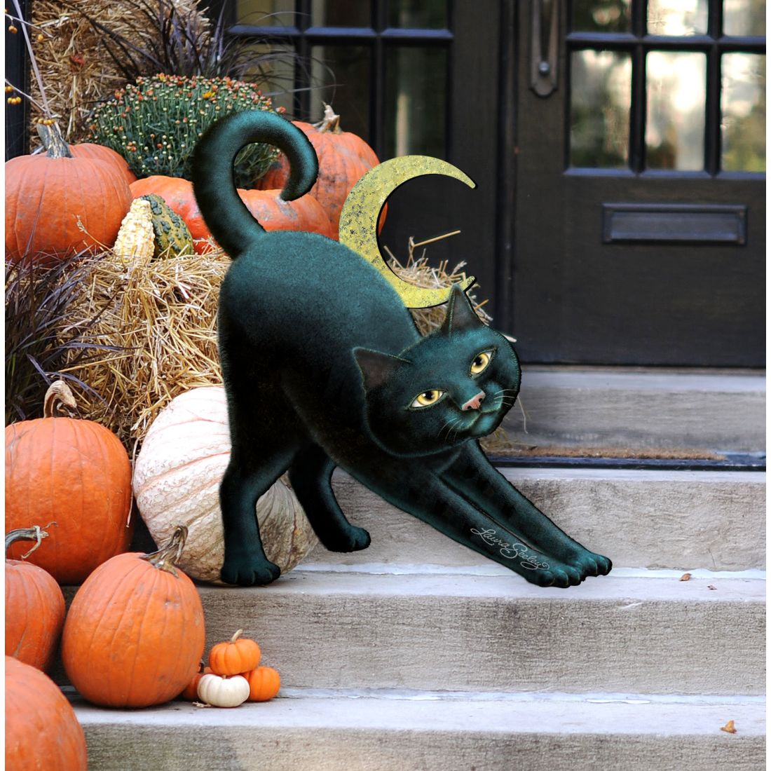Spooky Halloween Cat Door Decor by Laura Seeley - Thanksgiving Halloween Decor - 8512054H