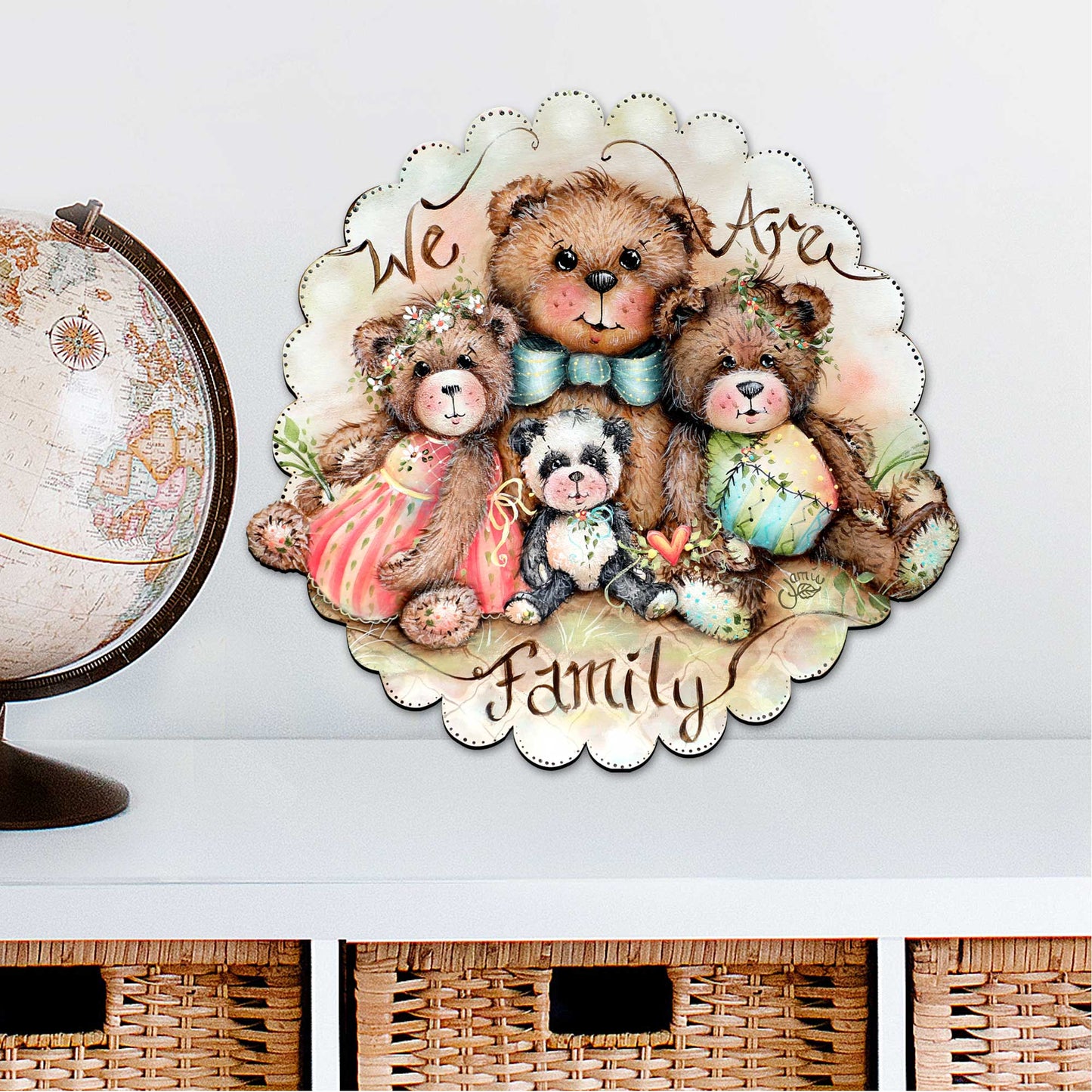 We Are Family Bears Holiday Door Decor by Jamie Mills-Price - Christmas Decor - 8457703H