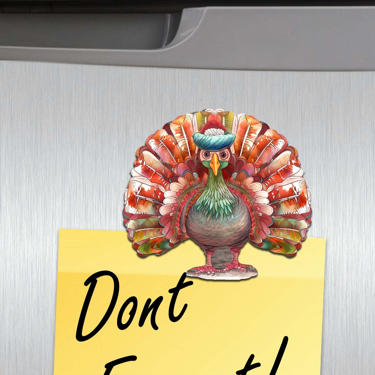 Turkey Decorative Wooden Magnets Set of 6 by G. Debrekht - Thanksgiving Decor - 8090027G-S6