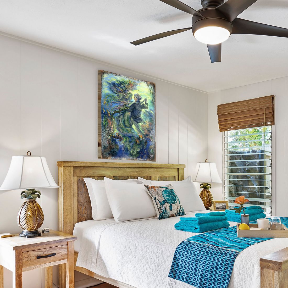 For the Love of a Mermaid Fantasy Wooden Wall Art by Josephine Wall - Fantasy Décor - 852133-JW