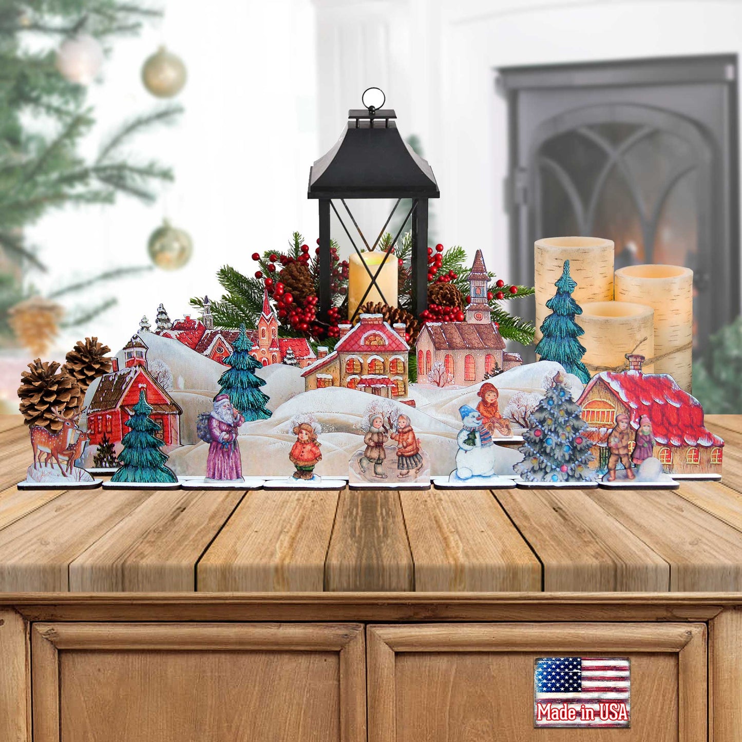 Old World Christmas Village Décorative Set of 19 by G. DeBrekht - Christmas Décor - 852710-S19
