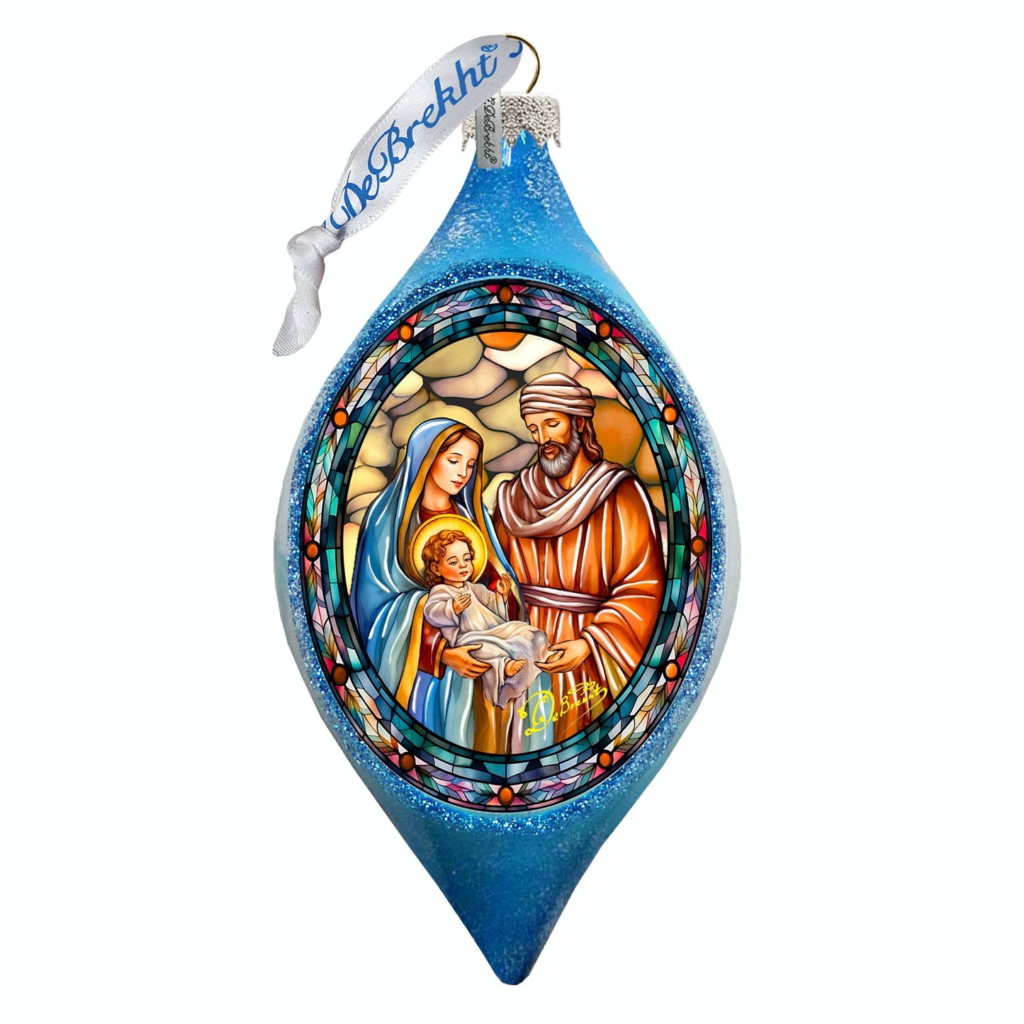 Christmas Story Drop Glass Ornament by G. Debrekht - Nativity Holiday Decor - 757-052