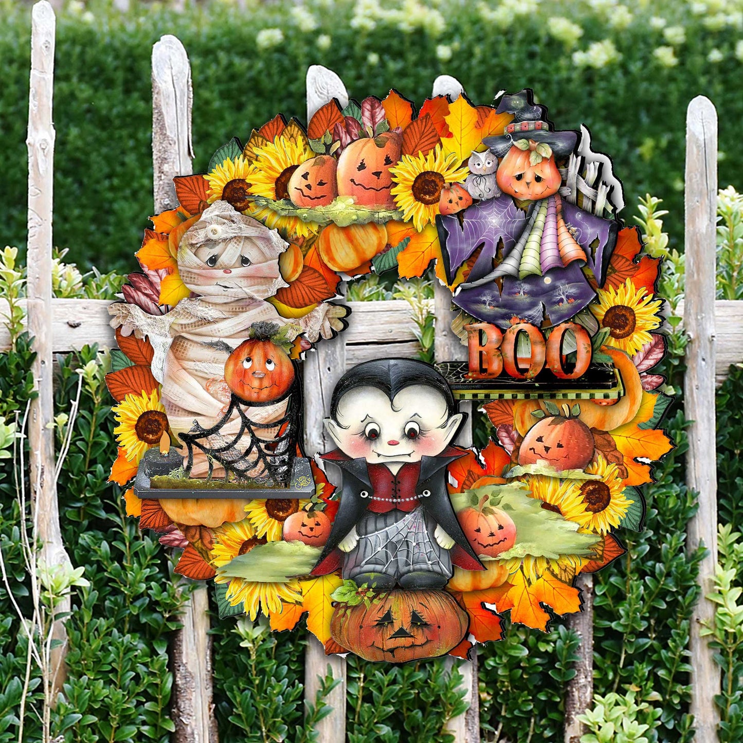 Halloween Holiday Door Wreath by G. DeBrekht - Thanksgiving Halloween Decor - 8185316H