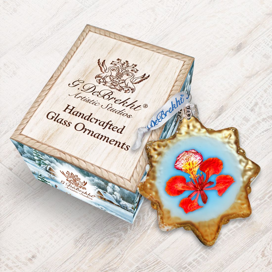 Flower Mercury Glass Ornament by G. DeBrekht - Coastal Holiday Decor - 776285