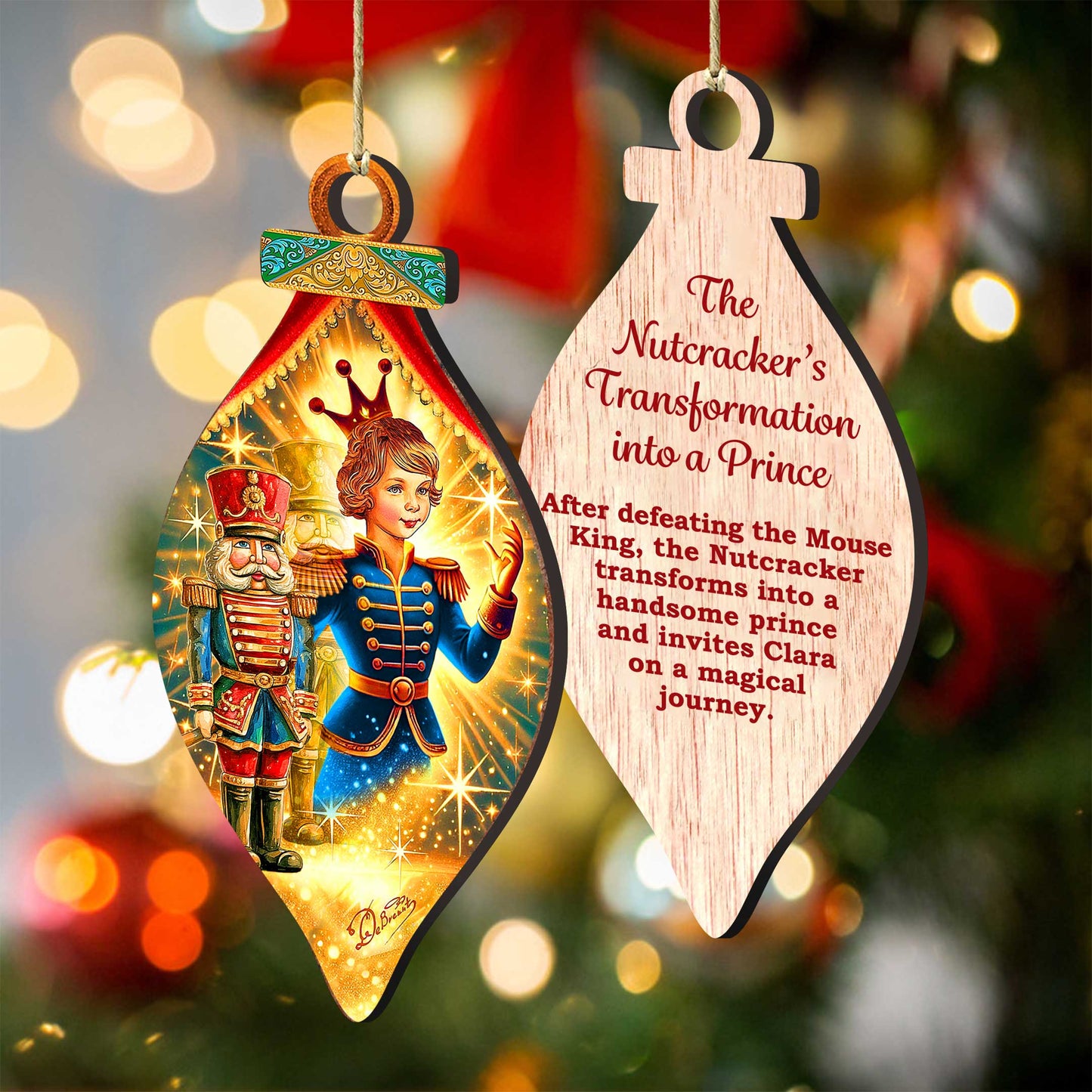 The Enchanted Nutcracker Suite Wooden Ornaments Set of 12 by G. DeBrekht - Christmas Décor - 8610103-S12
