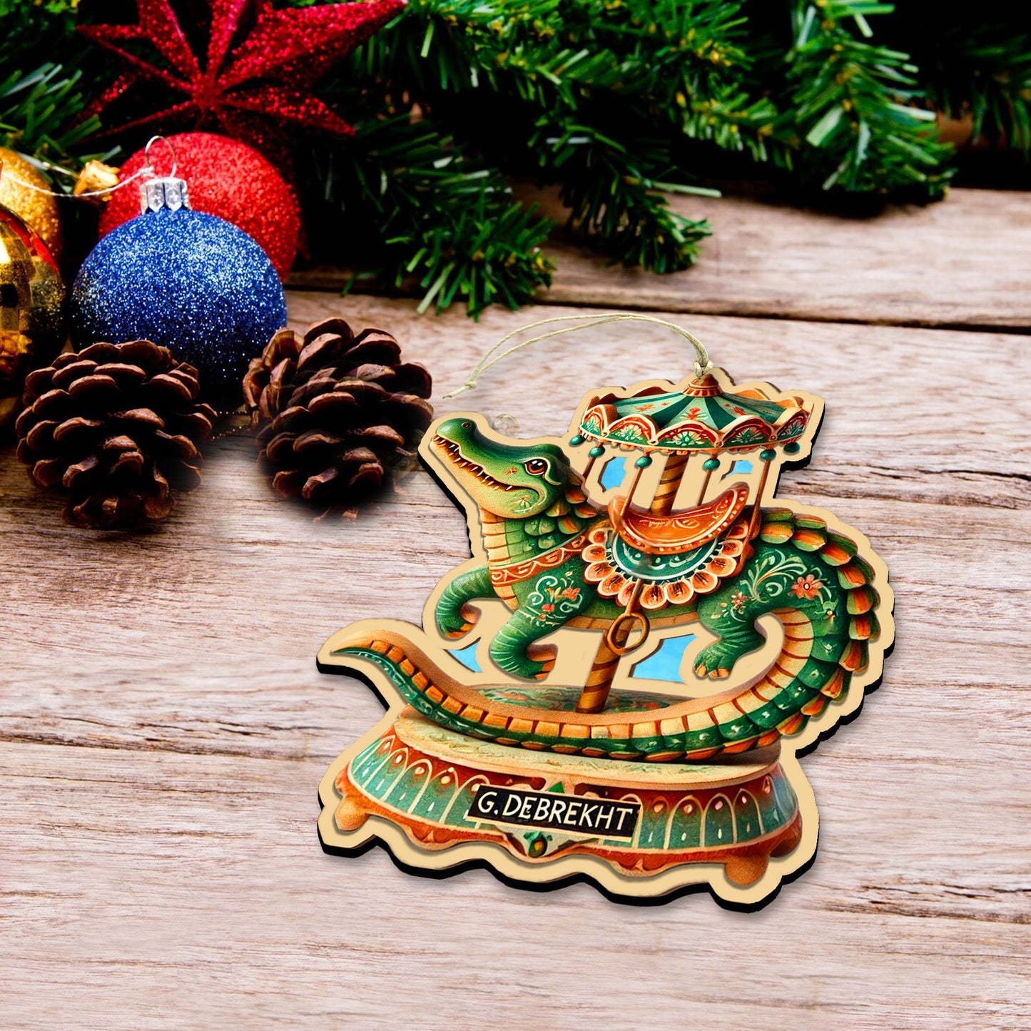 Carousel Animals Christmas Ornaments Set of 12 by G. DeBrekht - Christmas Décor - 8610104-S12