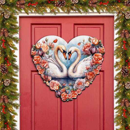 Swans Love Holiday Door Décor by G. Debrekht - Love Kids Family Décor - 8611038H