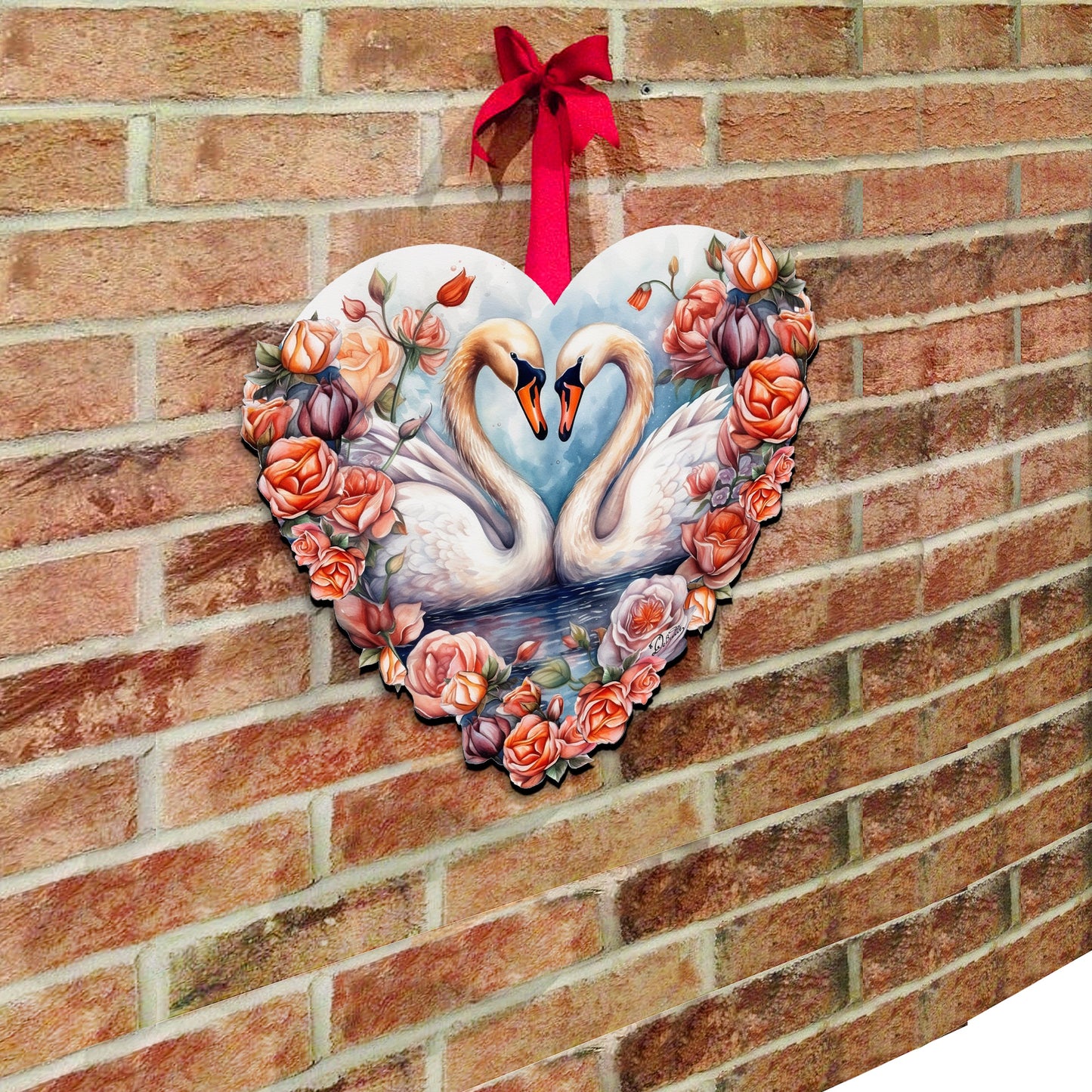 Swans Love Holiday Door Décor by G. Debrekht - Love Kids Family Décor - 8611038H