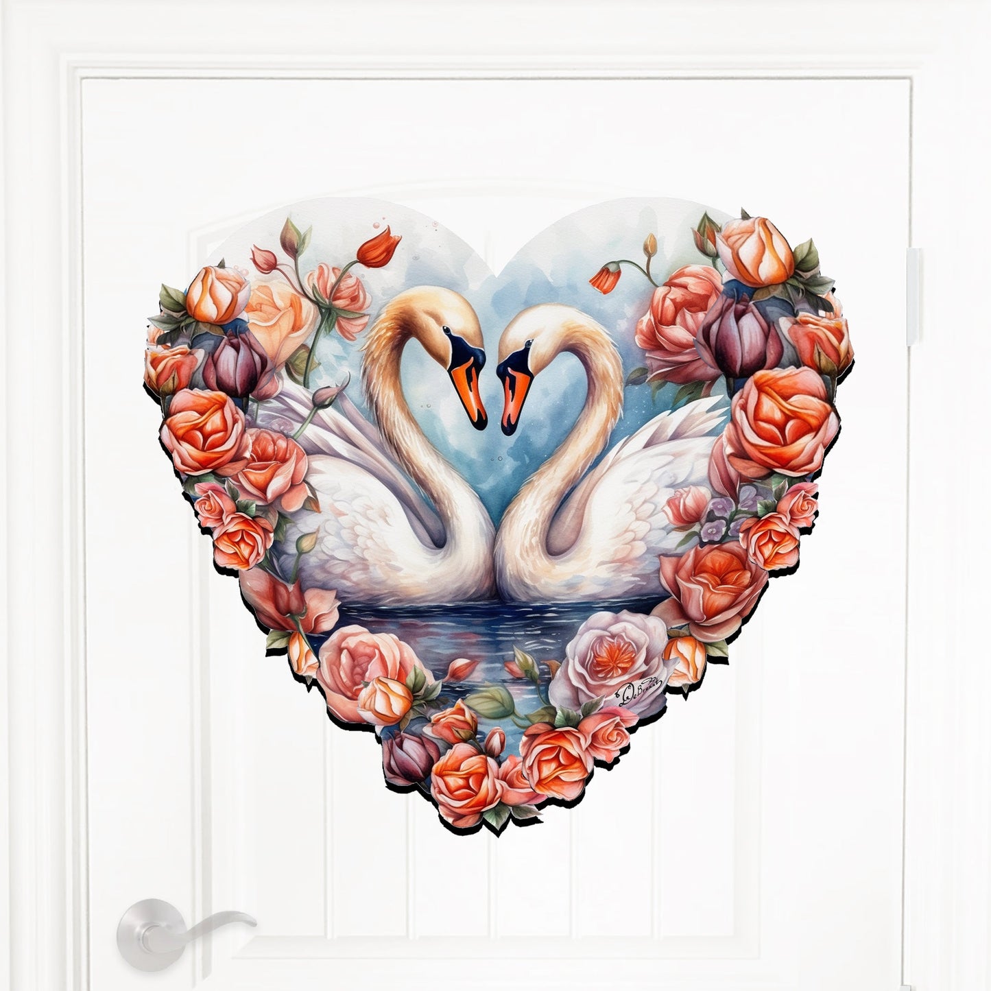 Swans Love Holiday Door Décor by G. Debrekht - Love Kids Family Décor - 8611038H