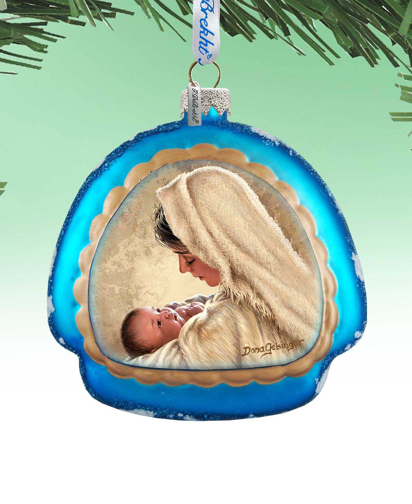 Mother of God Glass Rainbow Christmas Ornament by D. Gelsinger - Nativity Holiday Decor - 756-025-DG