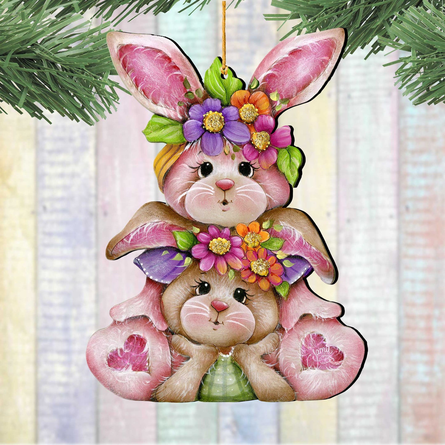 Rustic Bunny Ornaments - Easter Spring Decoration - Easter Gift by J. Mills-Price - 8652832