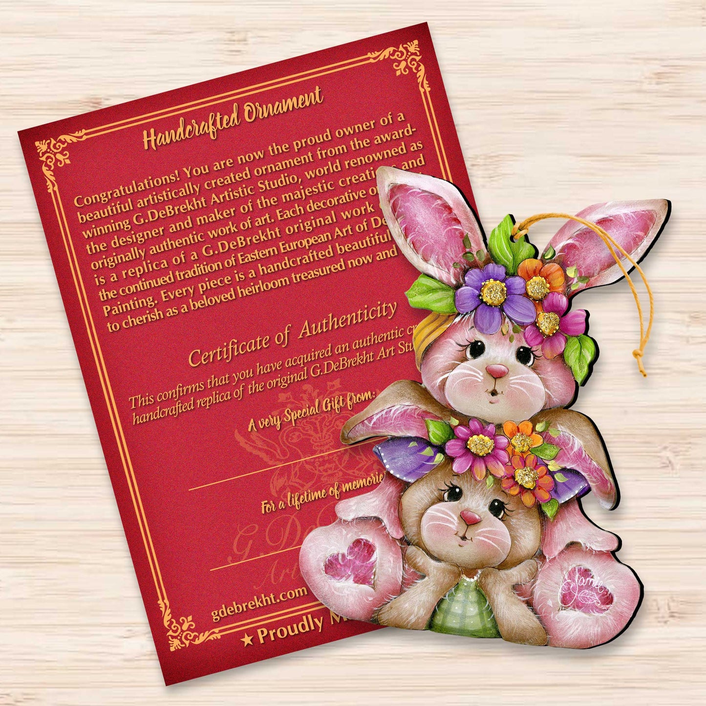 Rustic Bunny Ornaments - Easter Spring Decoration - Easter Gift by J. Mills-Price - 8652832