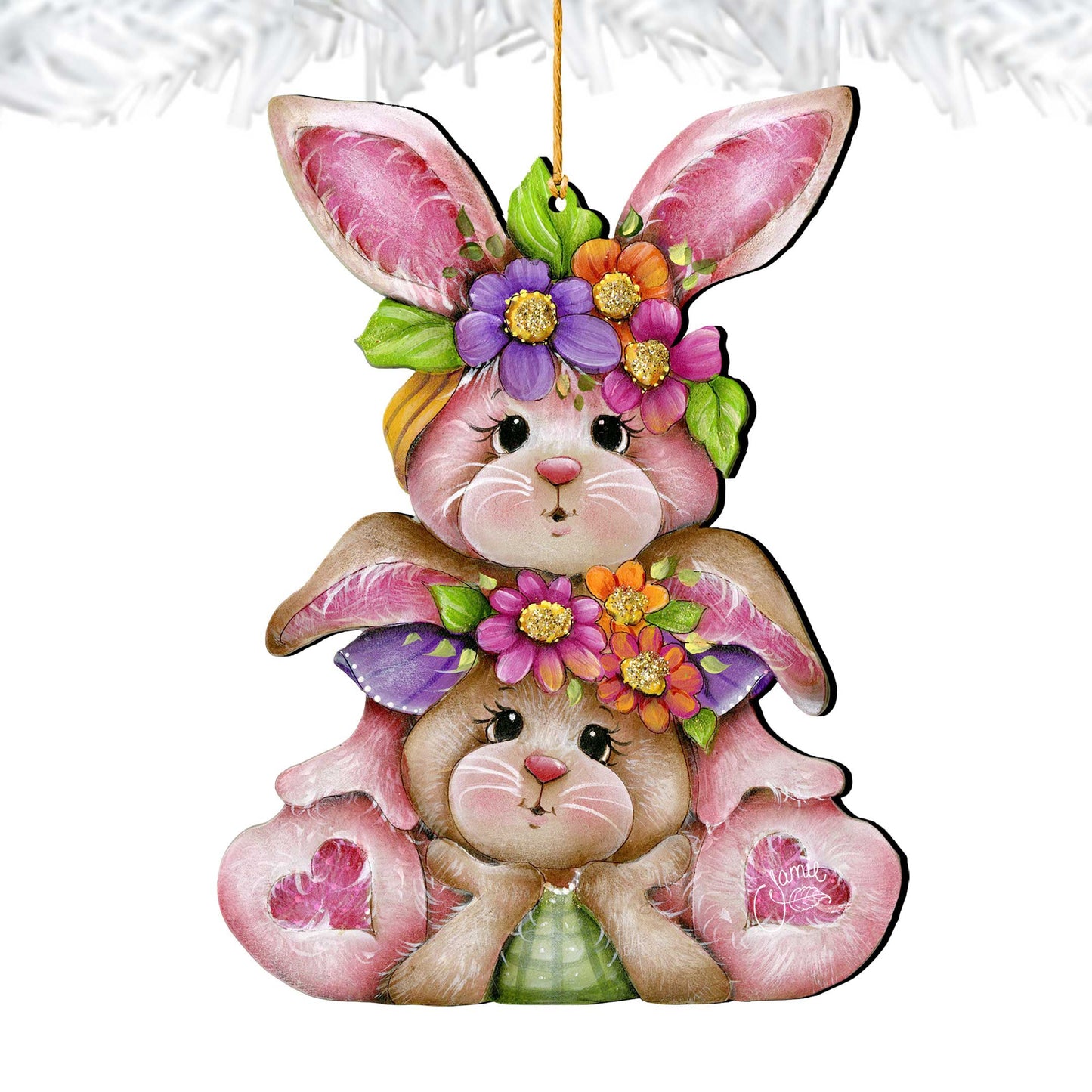 Rustic Bunny Ornaments - Easter Spring Decoration - Easter Gift by J. Mills-Price - 8652832