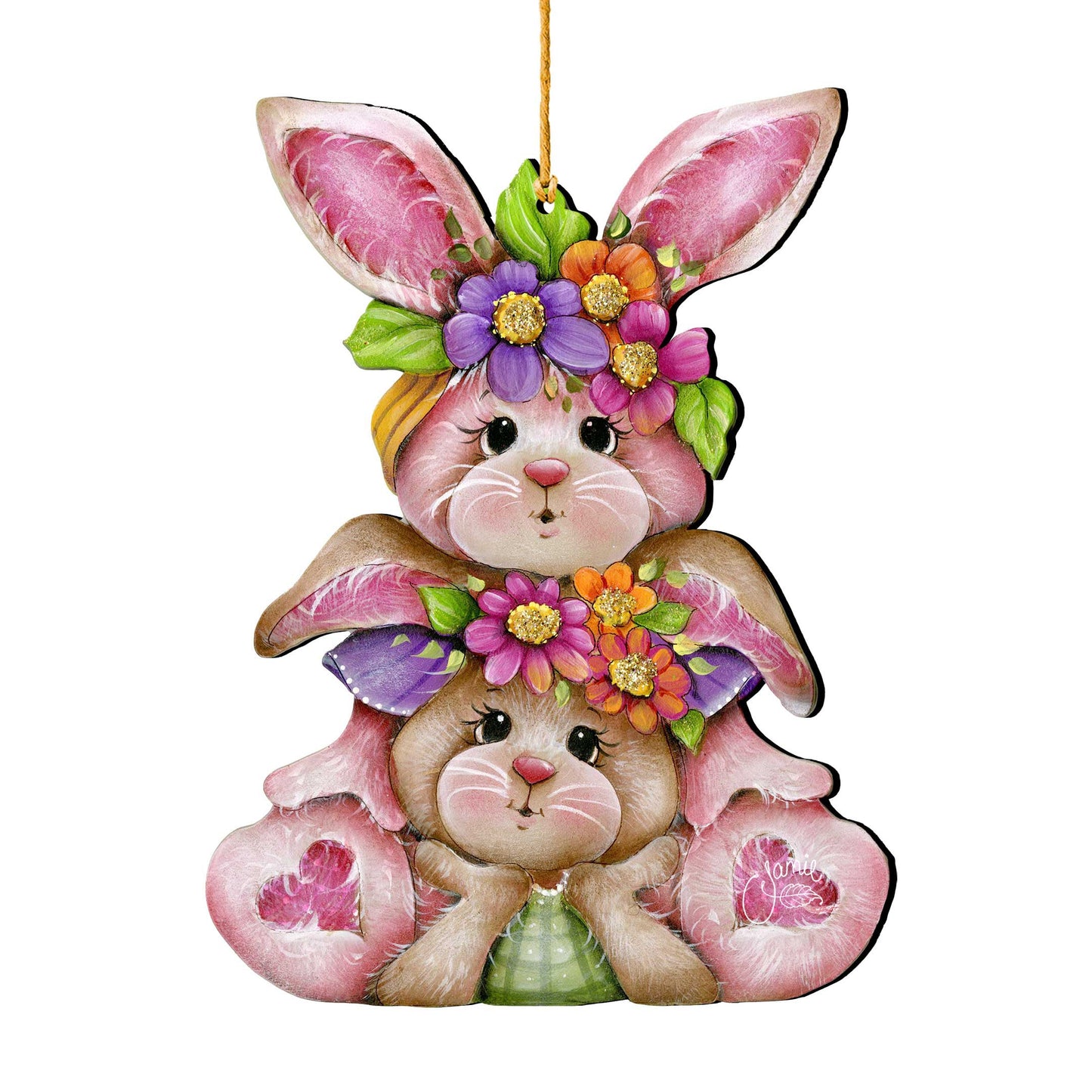 Rustic Bunny Ornaments - Easter Spring Decoration - Easter Gift by J. Mills-Price - 8652832
