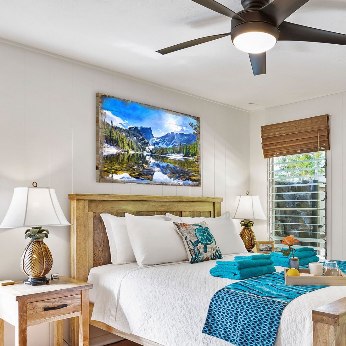 Forest Mountains Art Wooden Wall Art by Nature Wonders - Nature Wildlife Decor  - 95237B