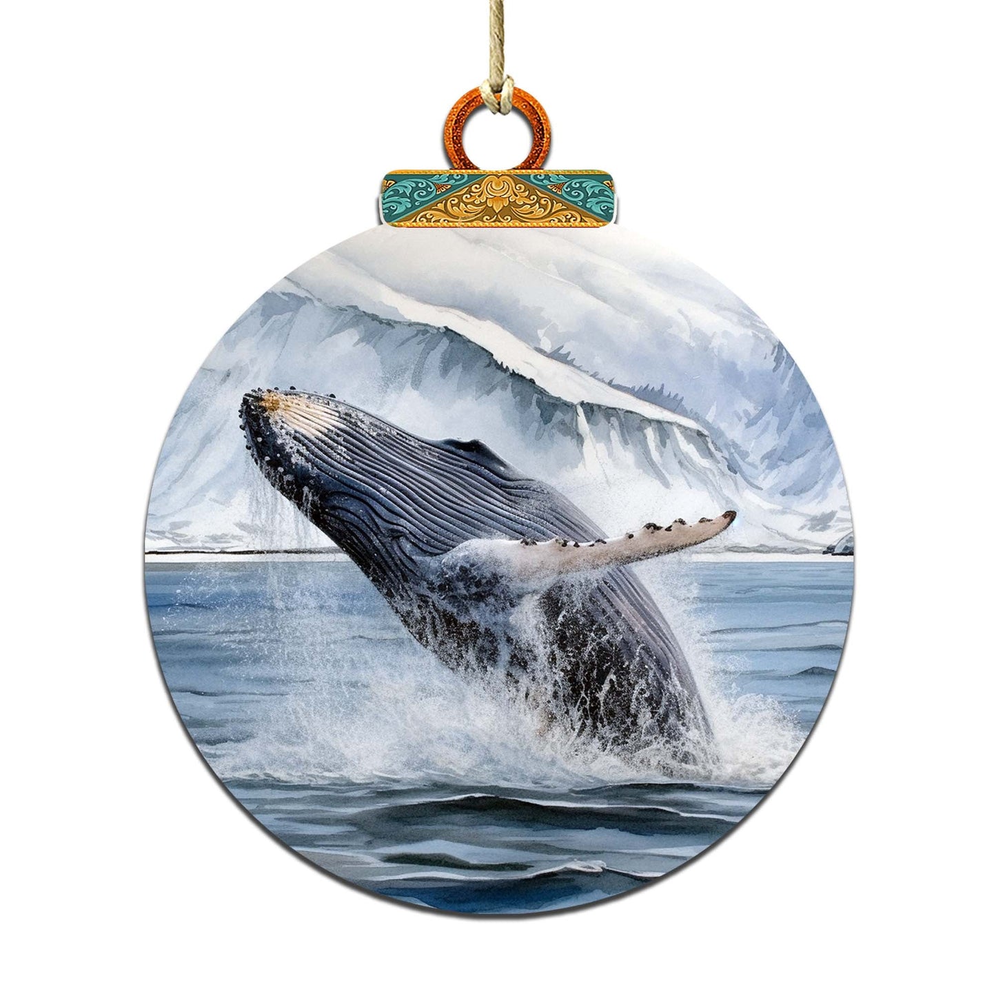 Alaskan Humpback Whale Harmony Wooden Ornaments by G.Debrekht - Wildlife Holiday Décor - 870079