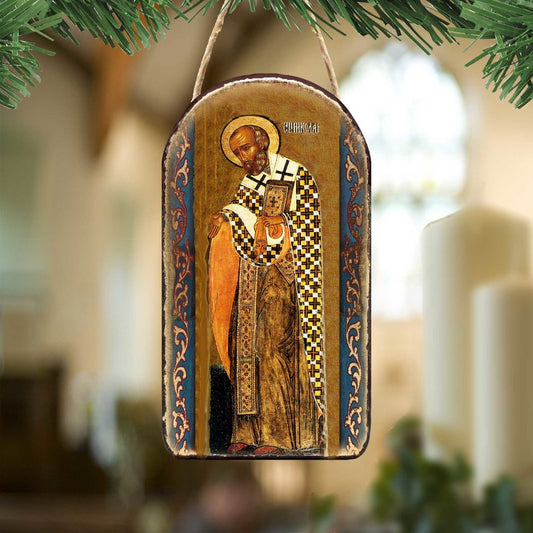 Saint Nick Religious Christian Sacred Icon Ornament - Inspirational Icon Décor - 87033