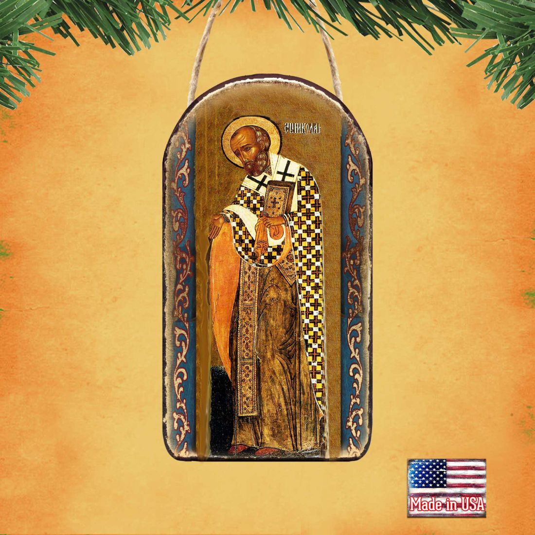 Saint Nick Religious Christian Sacred Icon Ornament - Inspirational Icon Décor - 87033