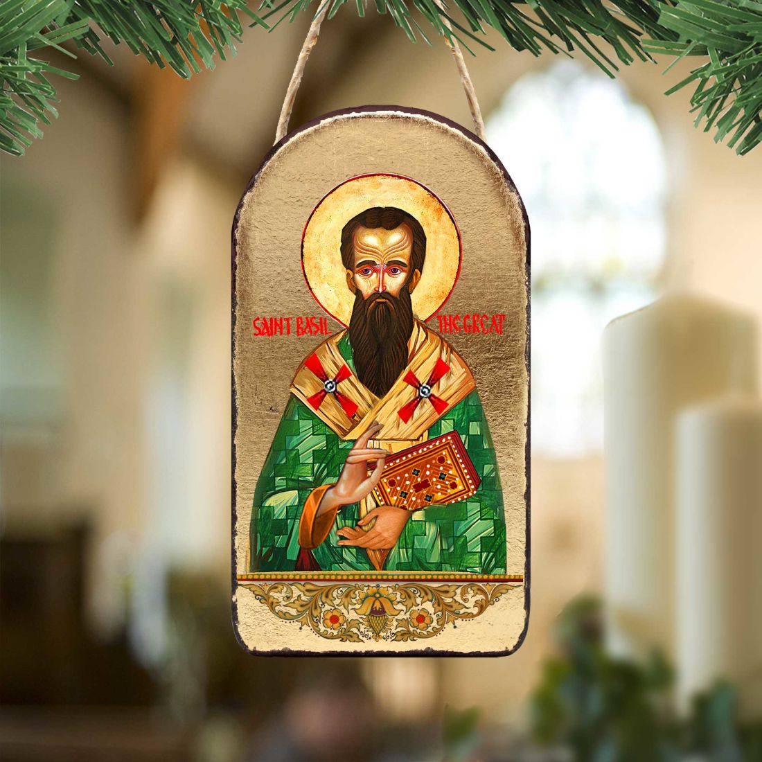 Saint Basil Religious Christian Sacred Icon Ornament - Inspirational Icon Décor - 87053