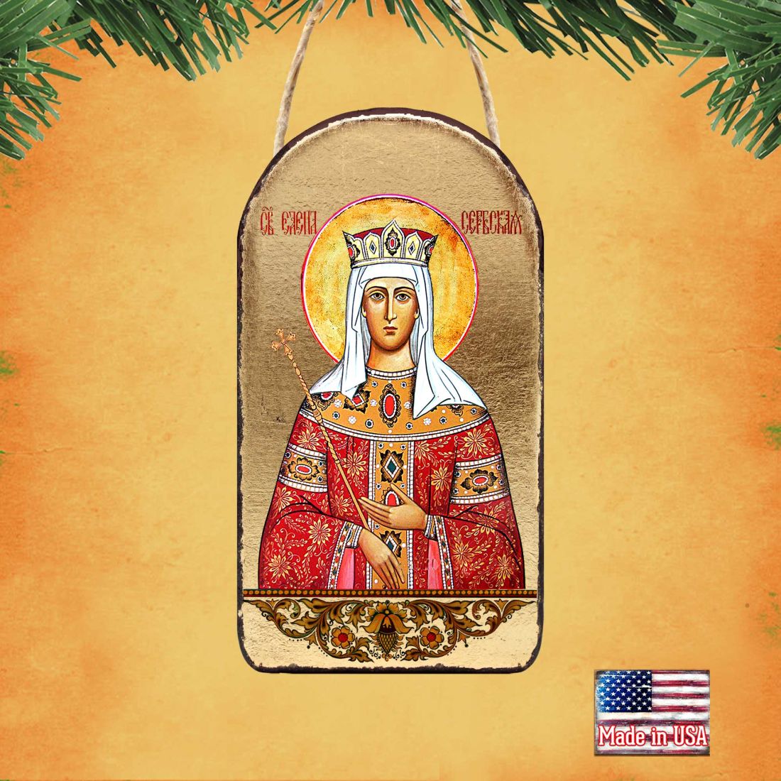 Saint Elena Religious Orthodox Sacred Icon Ornament - Inspirational Icon Décor - 87061