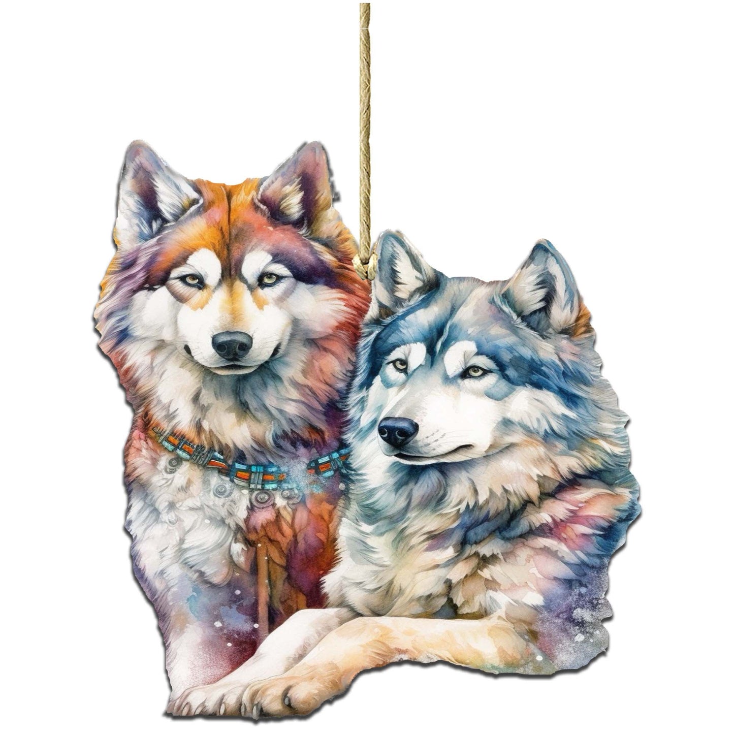 Mysterious Wolves Wooden Ornaments by G.Debrekht - Wildlife Holiday Décor - 8710115-3