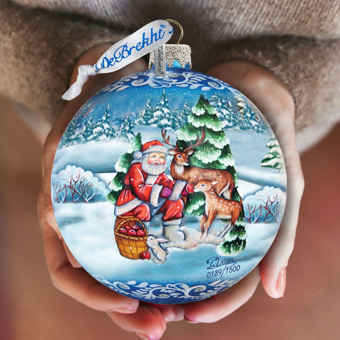 Woodland Watcher Ball Glass Ornament Limited Edition by G. DeBrekht - Christmas Santa Snowman Decor - 73849
